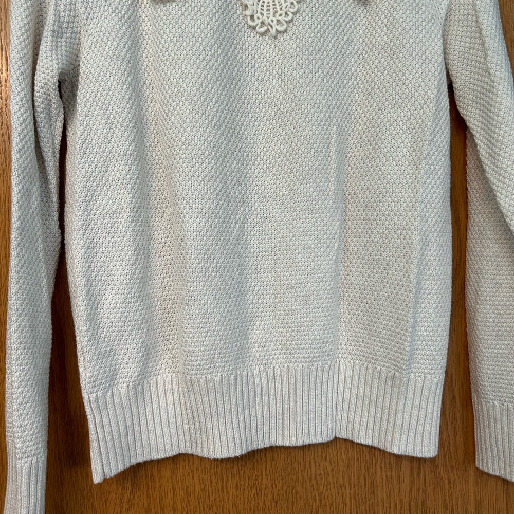 Democracy crochet sweater Large long sleeve top knit sweater lace crochet detail - Picture 14 of 14